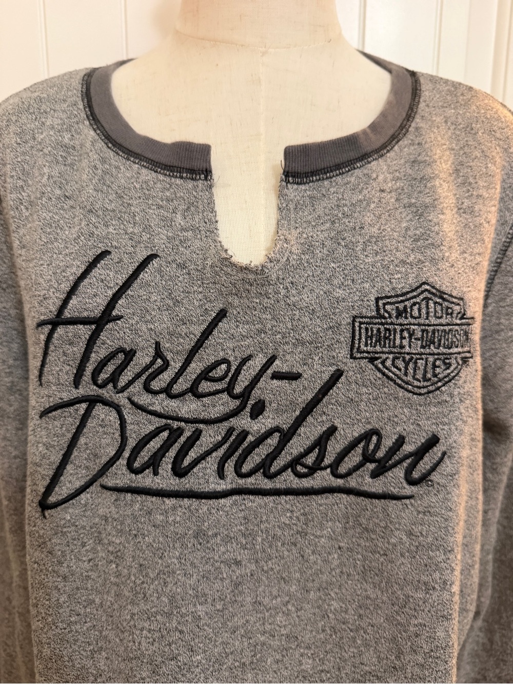 Harley-Davidson Wisconsin Gray Crewneck Long Sleeve Cuffed Sweatshirt XL - Picture 3 of 14